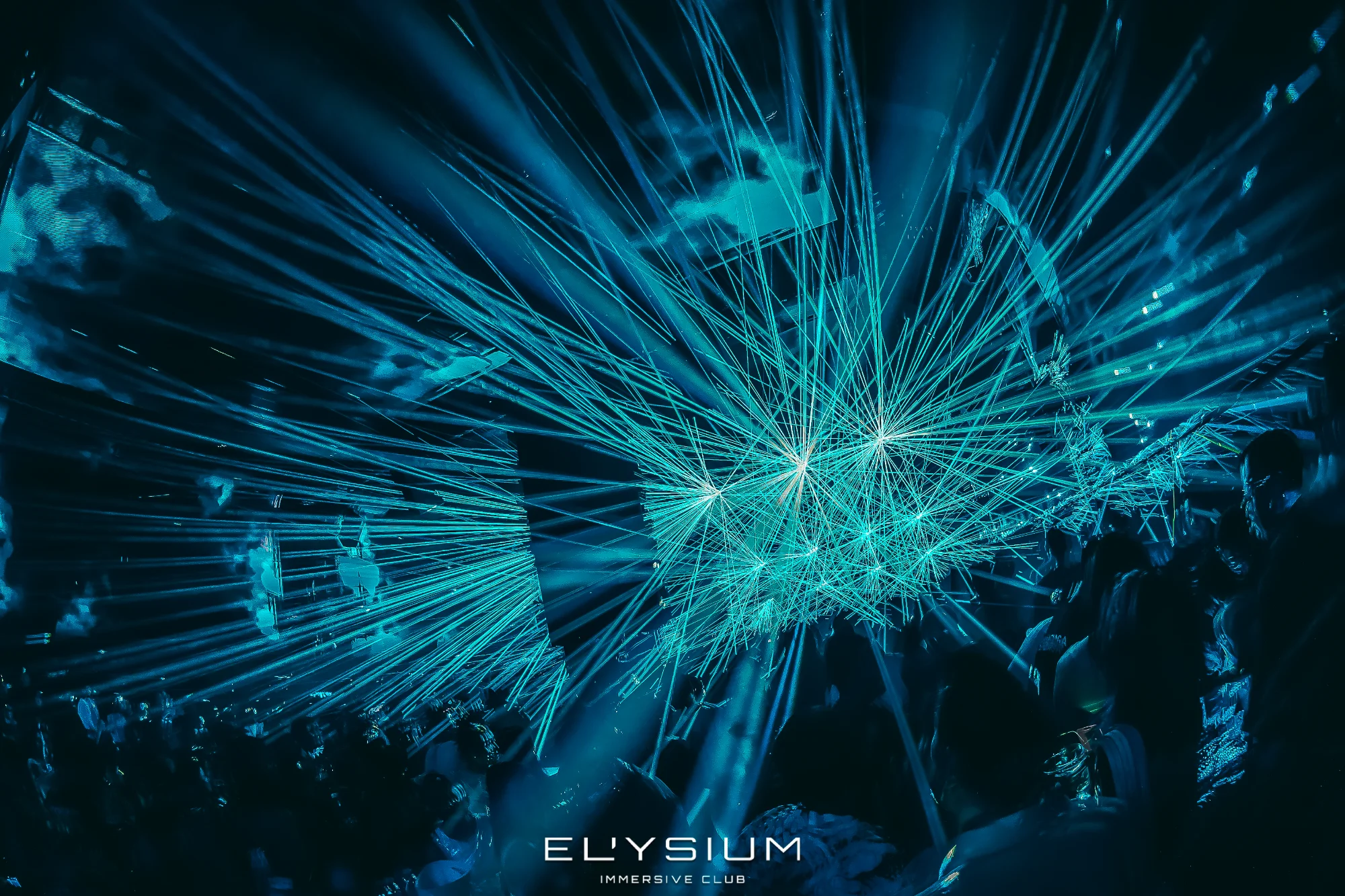 Cyan laser star burst pattern